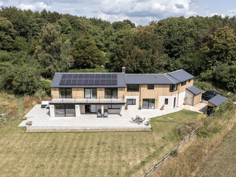 HF 410 Windows, HS 330 Lift & Slide Doors (both Timber-Aluminium), KS 430 uPVC-Aluminium Lift & Slide Doors, AT 540 Aluminium Entrance Door with Fingerprint Scanner, Raffstore External Blinds